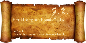 Freiberger Kamélia névjegykártya